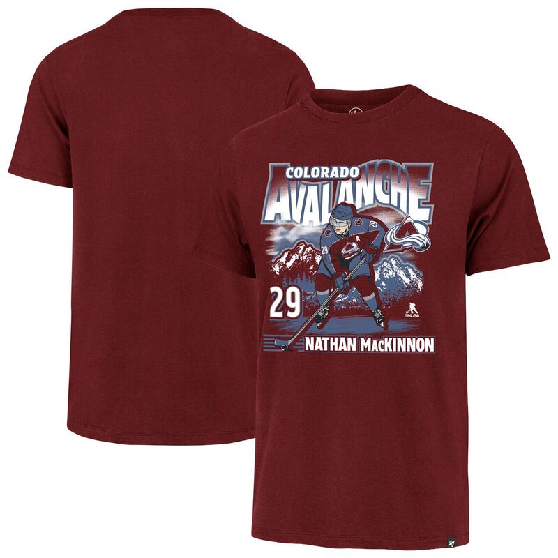 フォーティセブンブランド メンズ トップス Tシャツ 47 Brand Men's '47 Nathan MacKinnon Burgundy Colorado Avalanche City Name & Number T-Shirt Ava Med Re バーガンディ|ReVida 店