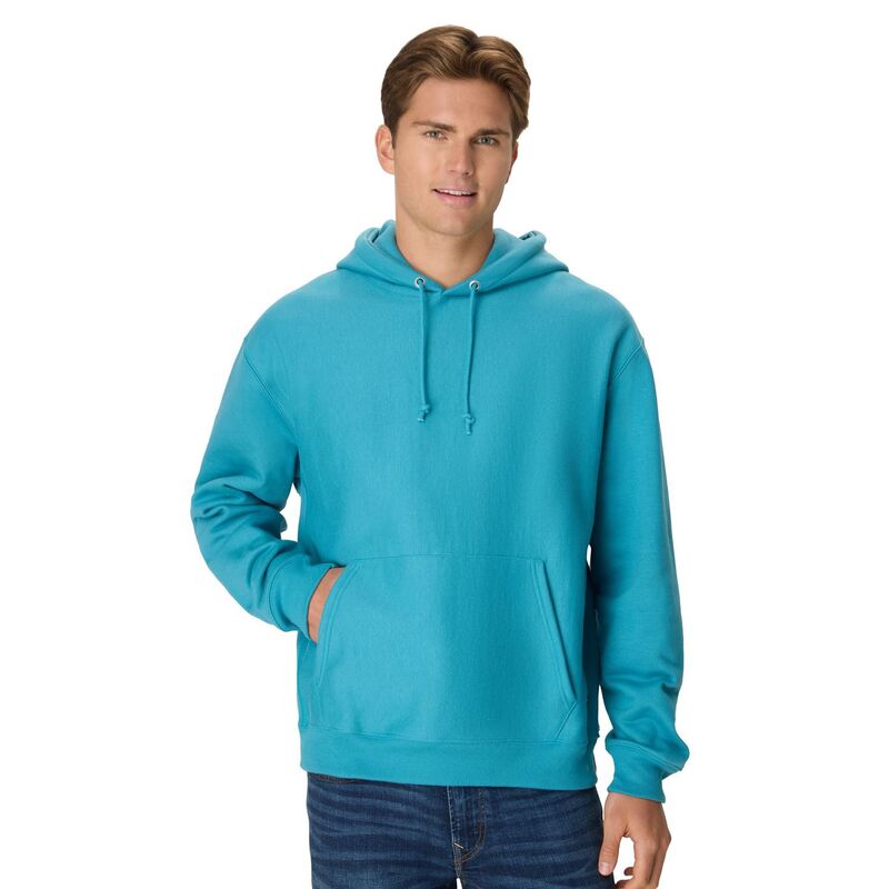ヘインズ メンズ トップス Tシャツ フリース パーカー Men's Hanes Heavyweight Heritage Fleece Pullover Hoodie Oceanstorm|ReVida 店