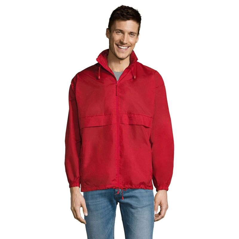 ソルズ メンズ アウター ジャケット・ブルゾン SOLS Unisex Surf Windbreaker Lightweight Jacket Red レッド｜ReVida 店