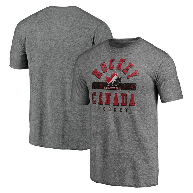 アンブランデッド メンズ トップス Tシャツ Unbranded Men's Heather Gray Hockey Canada Drop the Gloves Tri-Blend T-Shirt Nhl Grey グレー｜ReVida 店