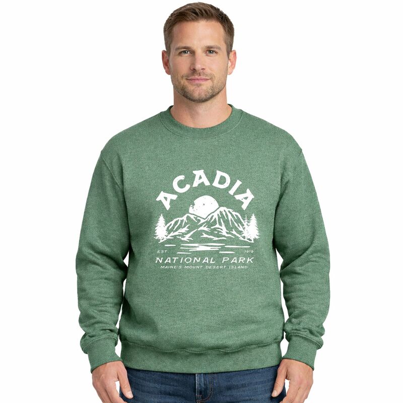 Simply Sage Market メンズ トップス Tシャツ ヴィンテージ スウェット グラフィック Simply Sage Market Vintage Acadia National Park - Men's Graphic Sweatshirt Heather Green ヘザー｜ReVida 店
