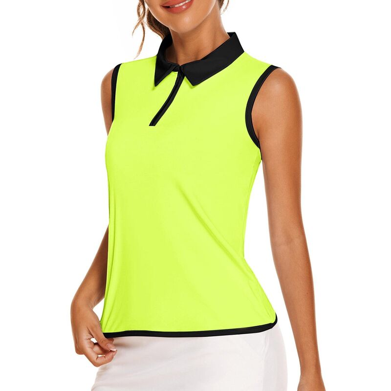 ピンスパーク レディース トップス Tシャツ Vネック ノースリーブ PINSPARK Womens V Neck Sleeveless UV Protection Moisture Wickingolf Tennis Tops Lime Green ライム|ReVida 店