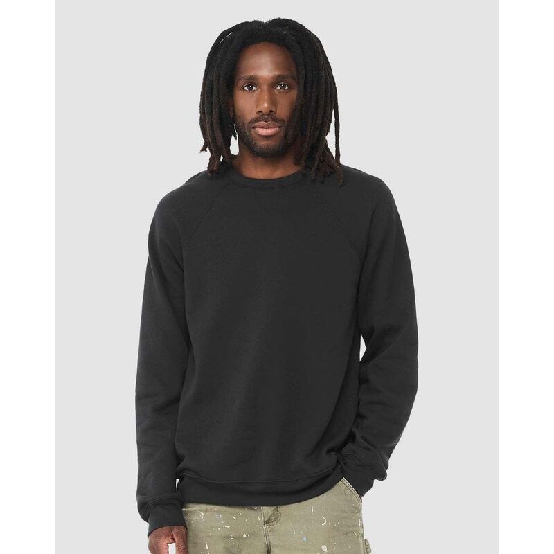 ベラキャンバス メンズ トップス Tシャツ クルーネック スウェット フリース Bella+Canvas BELLA + CANVASponge Fleece Raglan Crewneck Sweatshirt Vintage Black ブラック｜ReVida 店