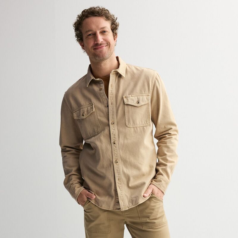ソノマ メンズ アウター ジャケット・ブルゾン シャツ Men'sonoma Goods For Life Garment Dyed Overshirt Crisp Khaki カーキ｜ReVida 店