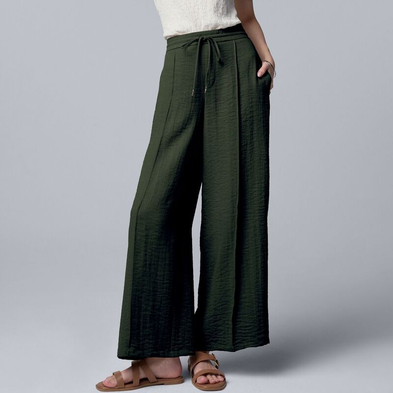 ヴェラウォン レディース ボトムス カジュアルパンツ ワイドレッグ Women'simply Vera Wang Wide Leg Pants Black Tourmaline ブラック|ReVida 店