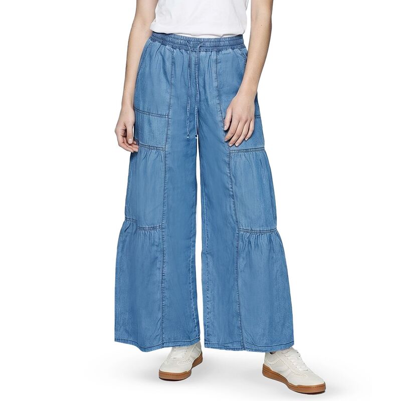 マッデンガール レディース ボトムス デニムパンツ ワイドレッグ ティアード Juniors' madden girl Wide Leg Tie red Pants Medium｜ReVida 店