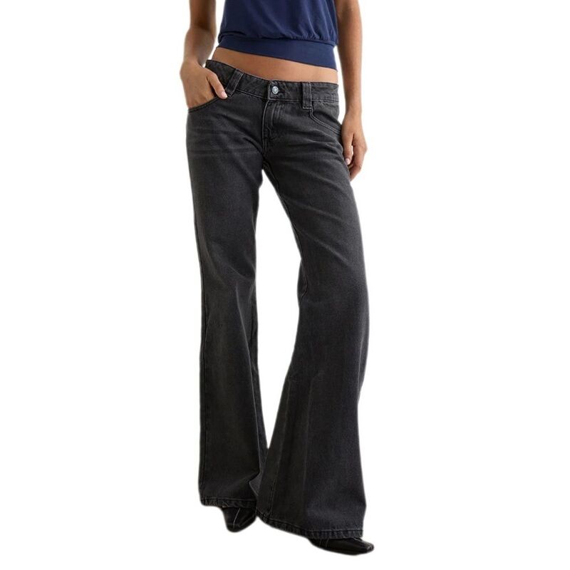 イエスファッション レディース ボトムス デニムパンツ ワイドレッグ ブーツカット ブーツ ジーンズ Yesfashion Wide Leg Jeans for Women Y2K Lowaisted Bootcut Jeanstretchy Baggy Loose Fit Denim Pants Dark Grey グレー|ReVida 店