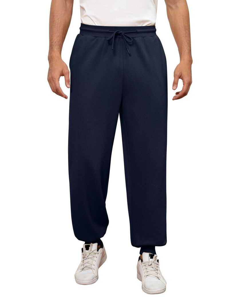 ファンジュライ メンズ ボトムス カジュアルパンツ ワイドレッグ スウェットパンツ FUNJULY Men's Wide Leg Pants with Side Pocketsweatpants Navy Blue ネイビー｜ReVida 店