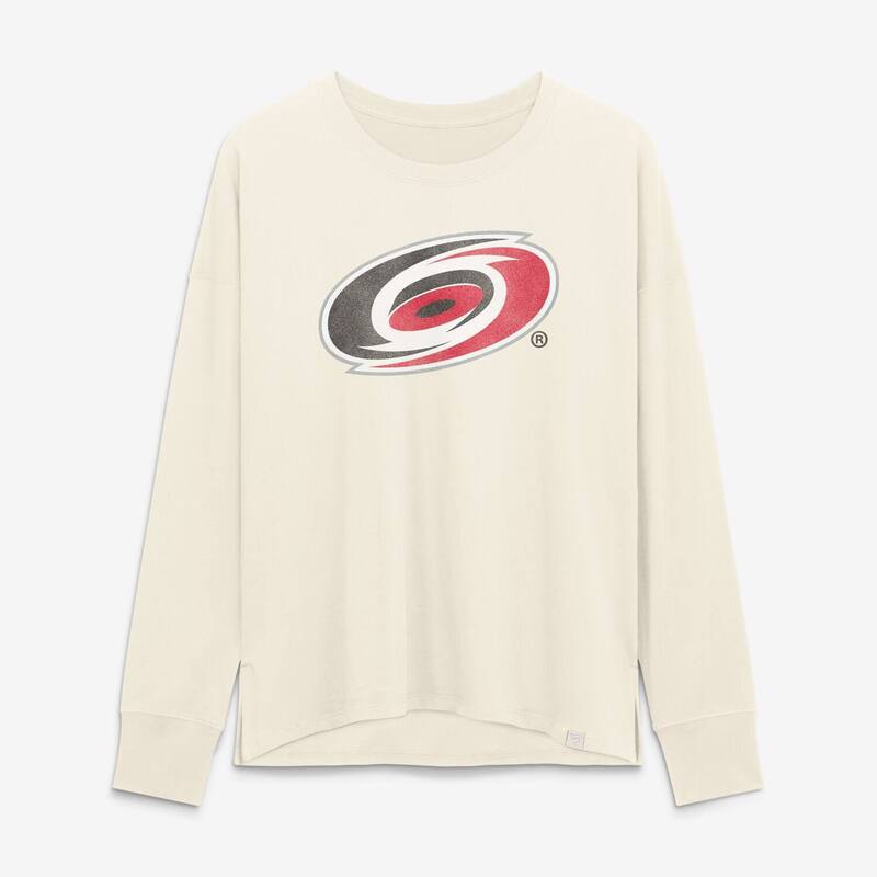 ファナティクス レディース トップス Tシャツ ロゴ Women's Fanatics Cream Carolina Hurricanes Distressed Logo Long Sleeve T-Shirt Hur Beige ベージュ｜ReVida 店