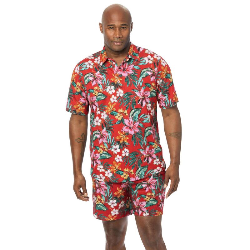 キングサイズ メンズ トップス Tシャツ ポロシャツ トール KingSize Men's Big & Tall Stretch Performance Polo Red Hawaii レッド｜ReVida 店