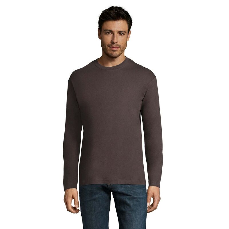 ソルズ メンズ トップス Tシャツ 長袖 SOLS Mens Monarch Long-Sleeved T-Shirt Dark Grey Solid グレー｜ReVida 店