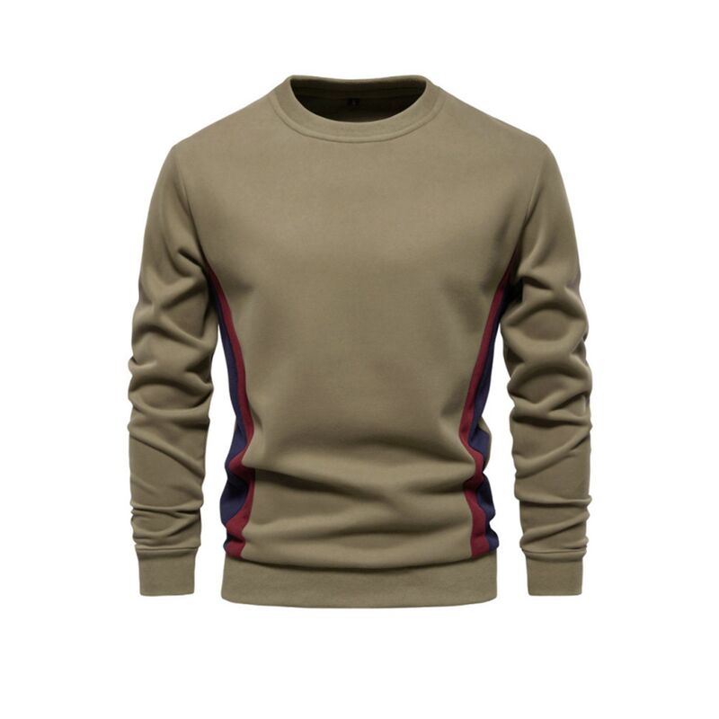 インスパイア シック メンズ アウター ニット・セーター クルーネック スウェット シャツ INSPIRE CHIC Men's Casual Pullover Crewneck Long Sleeve Color Block Workout Sweatshirt Dar khaki カーキ｜ReVida 店