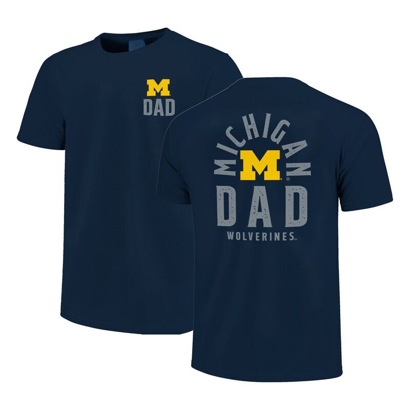 イメージワン メンズ トップス Tシャツ オーバーレイ Image One Men's Navy Michigan Wolverines Father's Day Mascot Overlay T-Shirt Mic Navy ネイビー｜ReVida 店