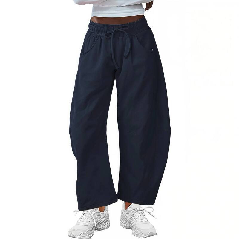 クリアフラワー レディース ボトムス カジュアルパンツ スウェットパンツ コットン アンクル ジョガーパンツ ClearFlower Women ’ s Anklength Joggers, Casual Cotton Sweatpants with Cuffed Hem for Lounge and Active Wear Navy ネイビー|ReVida 店