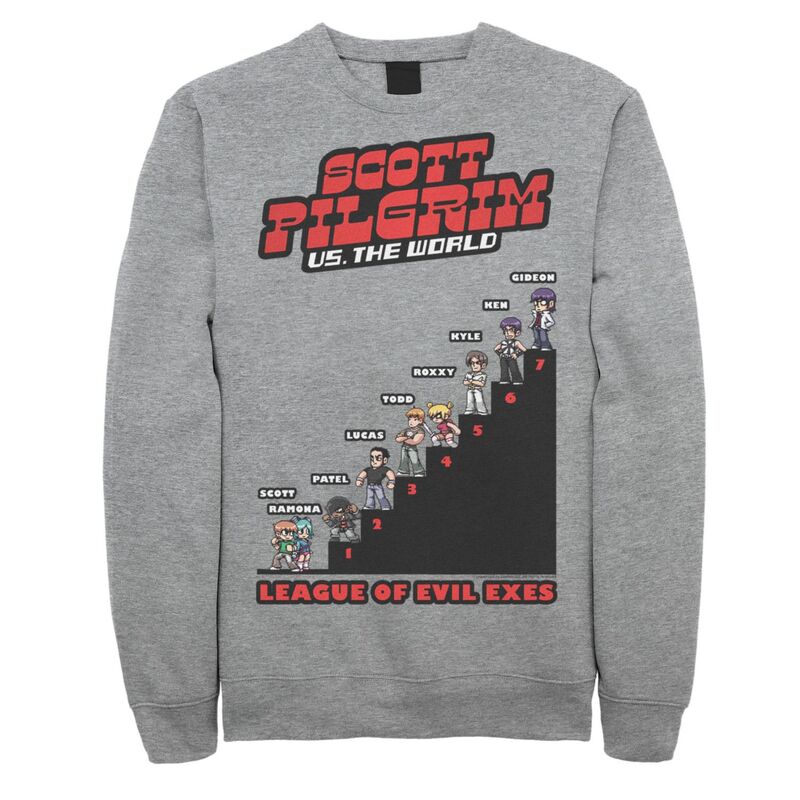 アニメキャラクター メンズ トップス Tシャツ スウェット Licensed Character Men'scott Pilgrim Vs. The World League Of Evil Exesweatshirt Athletic Heather ヘザー｜ReVida 店