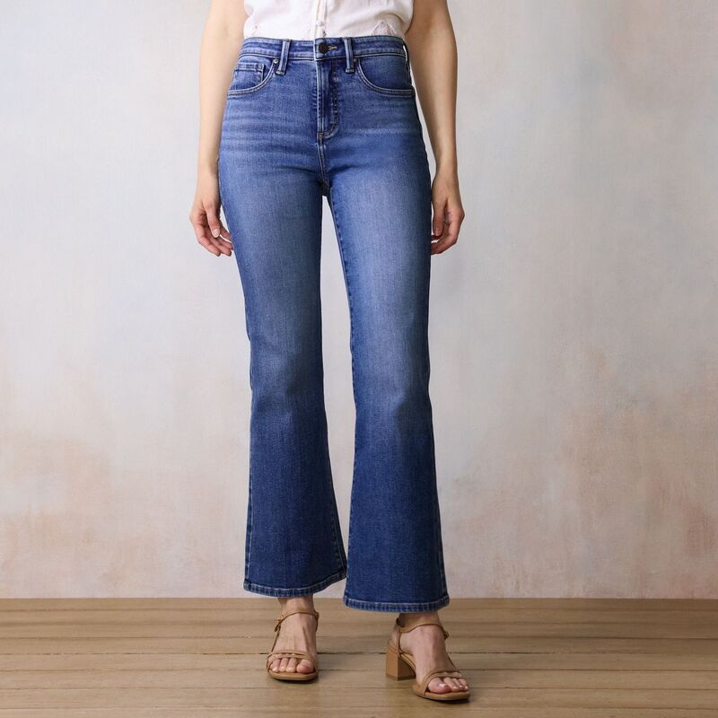 LC Lauren Conrad レディース ボトムス デニムパンツ ジーンズ Women's LC Lauren Conrad Curvy Super High Rise Flare Jeans Medium Blue Wash ブルー｜ReVida 店