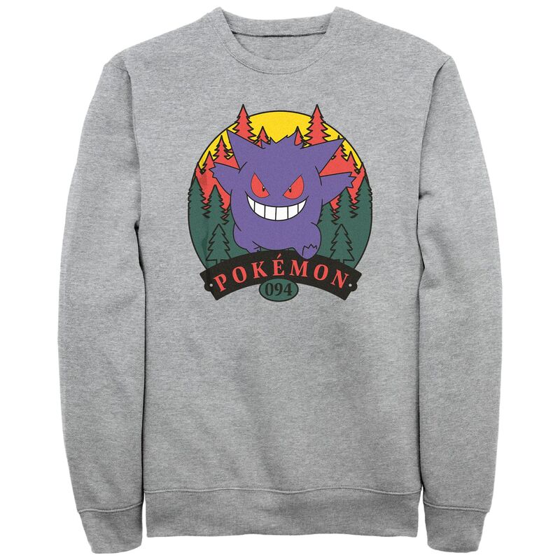 アニメキャラクター メンズ トップス Tシャツ スウェット フリース Licensed Character Men's Pokemon Gengar Attack Fleece Sweatshirt Athletic Heather ヘザー｜ReVida 店