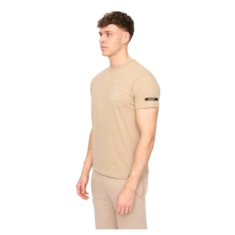 ダックアンドカバー メンズ トップス Tシャツ コットン Duck and Cover Mens Rayland Cotton T-Shirt Stone ストーン｜ReVida 店 9,975円