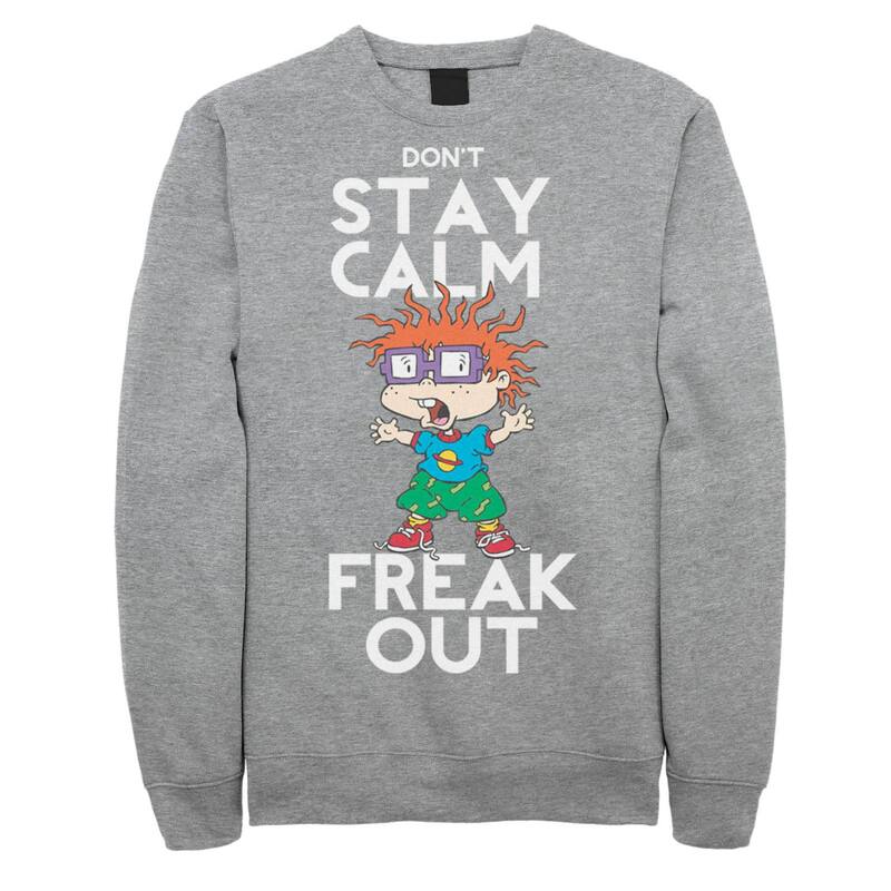 アニメキャラクター メンズ トップス Tシャツ フリース Licensed Character Men's Rugrats Chuckie Freak Out Fleece Athletic Heather ヘザー｜ReVida 店