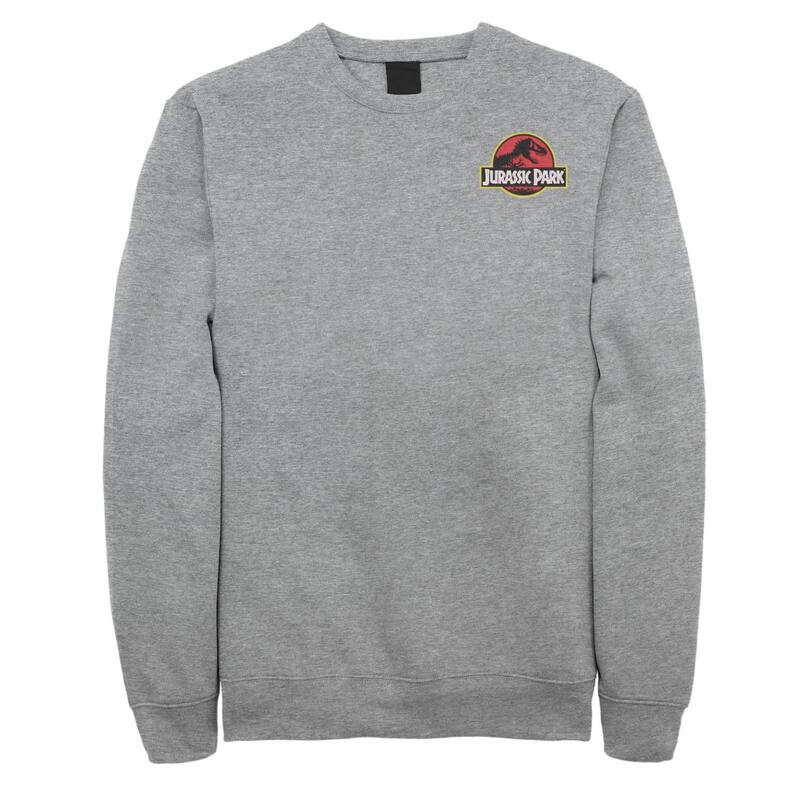 アニメキャラクター メンズ トップス Tシャツ スウェット ロゴ Licensed Character Men's Jurassic Park Logo Red & Yellow Pocket Sweatshirt Athletic Heather ヘザー｜ReVida 店