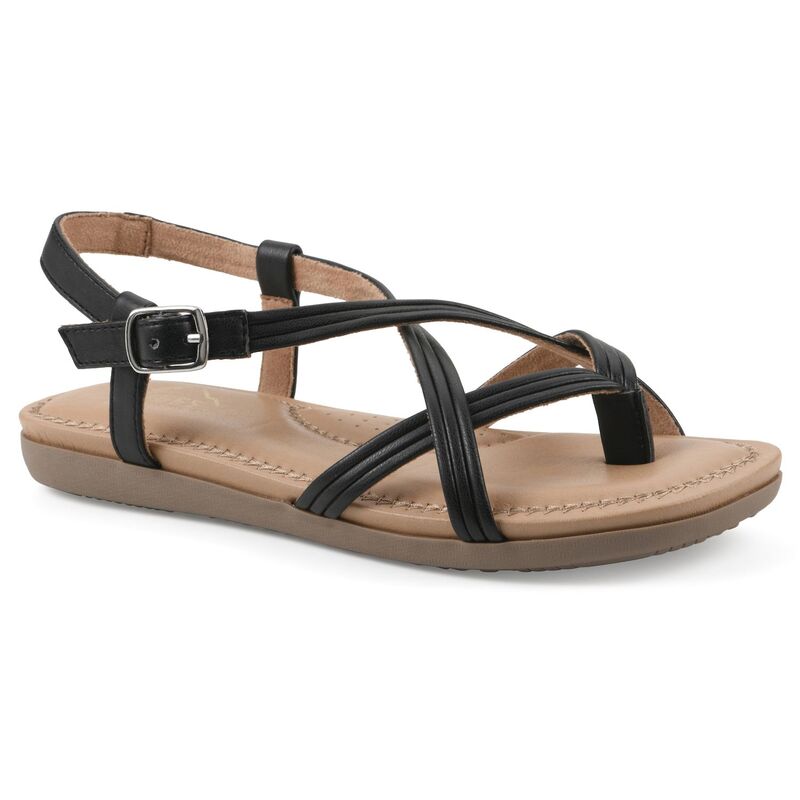 クリフバイホワイトマウンテン レディース シューズ サンダル Cliffs by White Mountain Frania Women'strappy Flat Sandals Black Smooth ブラック|ReVida 店