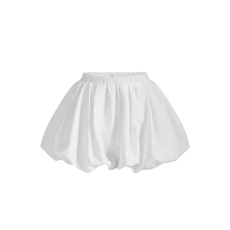 ボディサイズ レディース ボトムスカート ショートパンツ BODDYSIZE Women's Bubble Skirt Elastic High Waisted Puffy Skortshorts Y2k Skirts with Shorts Underneath White ホワイト｜ReVida 店