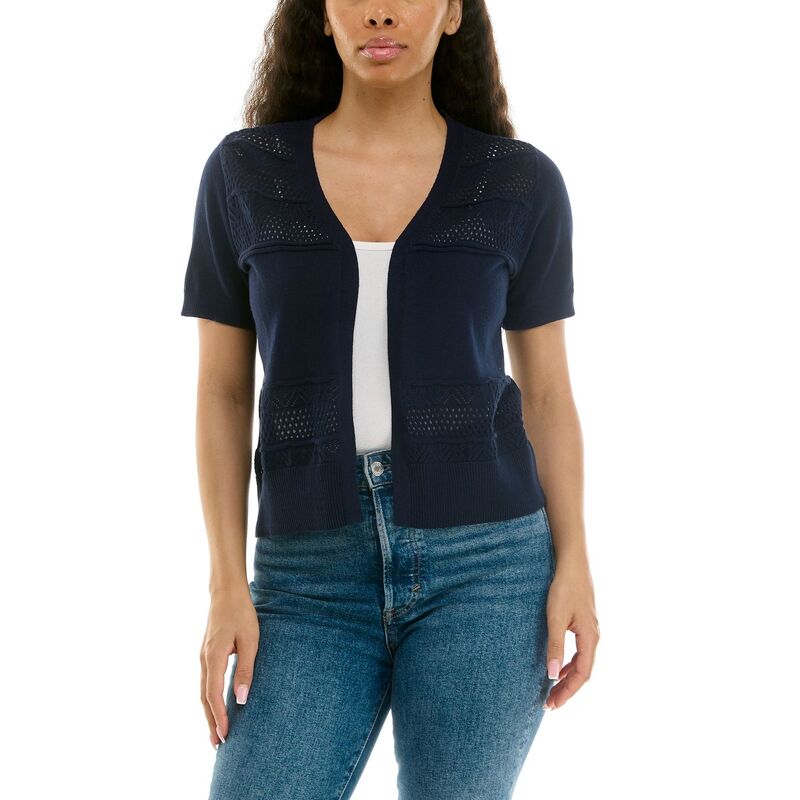 ニナレオナルド レディース アウター ニット・セーター Women's Nina Leonard Pointelle Bolero Sweater Navy ネイビー|ReVida 店