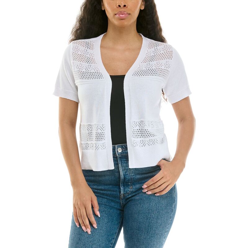 ニナレオナルド レディース アウター ニット・セーター Women's Nina Leonard Pointelle Bolero Sweater White ホワイト｜ReVida 店