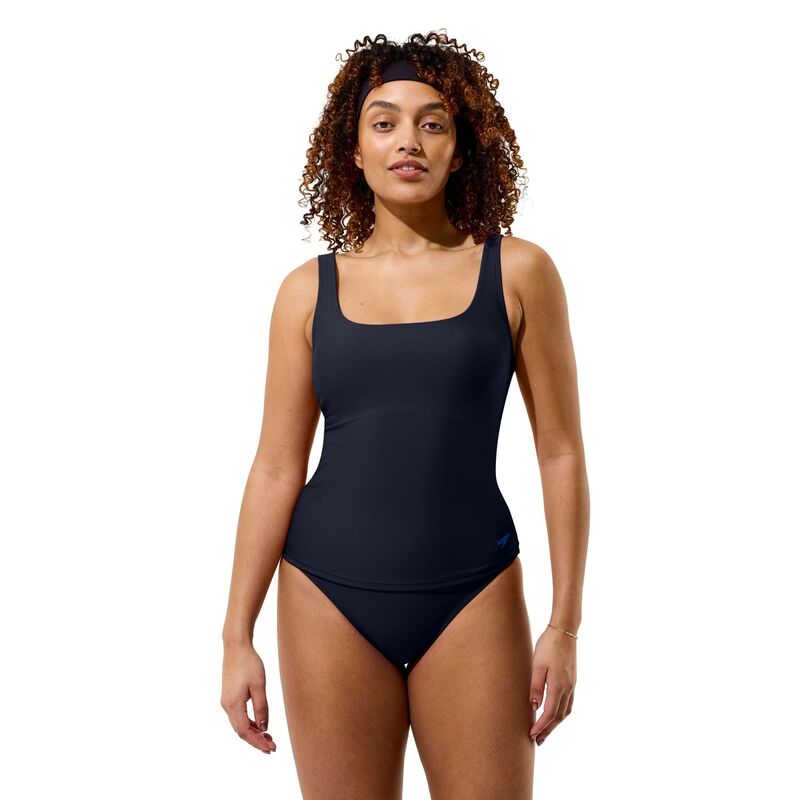 スピード レディース 水着 トップのみ Women'speedo Solid Scoop Neck Tankini Swim Top Black ブラック｜ReVida 店