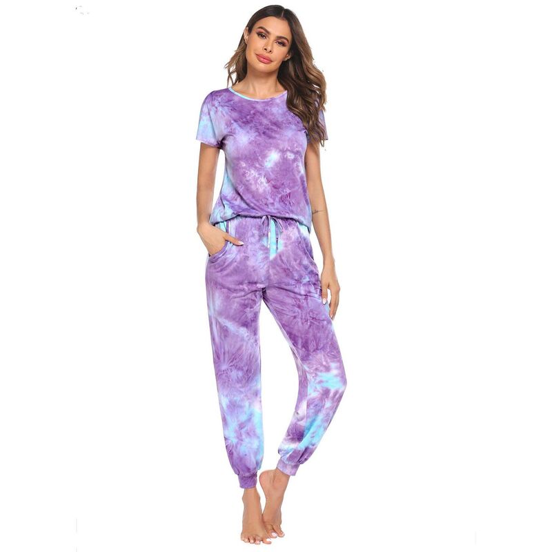 エコアー レディース アンダーウェア ナイトウェア Ekouaer Womens Pajama Setshort Sleeve Lounge Sets for Women Jogger Pajama Set 2 Piece Pj Sets Amulticolou red｜ReVida 店