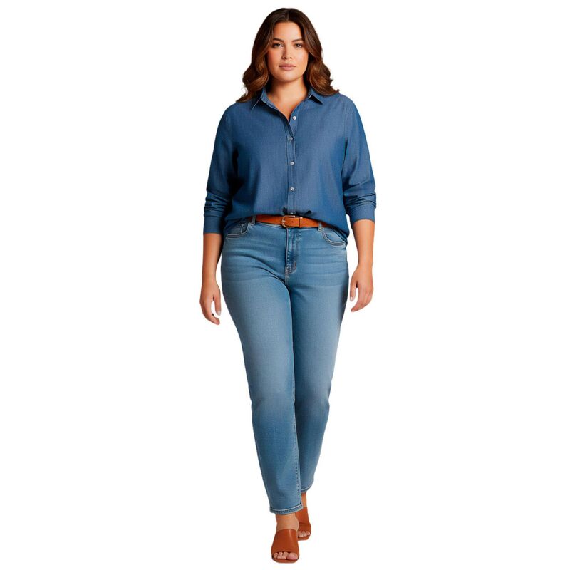 アベニュー レディース トップス シャツ プラスサイズ Avenue Women's Plusize Dolman Short Sleeve Shirt Dark Wash｜ReVida 店