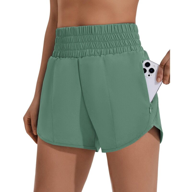 ピンスパーク レディース ボトムス ハーフパンツ・ショーツ ショートパンツ PINSPARK Women's High Waisted Athletic Shorts with Liner Zipockets Medium Forest フォレスト｜ReVida 店