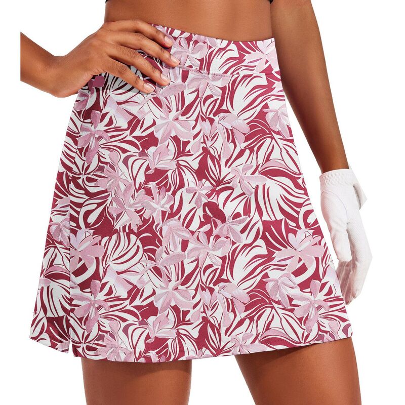 エコアー レディース ボトムスカート ショートパンツ Ekouaer Golf Skirts for Woman with Pocketsilicone Grippers Tenniskirt Inner Shorts Athletic Pink Floral ピンク｜ReVida 店