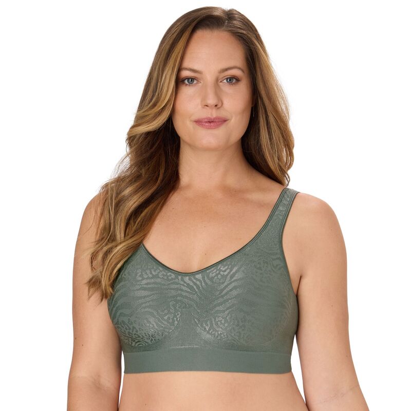 バリ レディース アンダーウェア ブラジャー Bali Comfort Revolution Shaping Wireless Bra DF3488 Gray Mixed Animal グレー｜ReVida 店