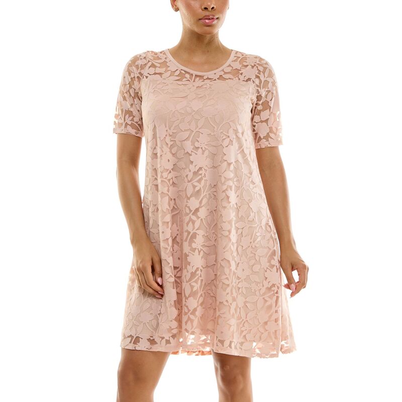 ニナレオナルド レディース トップス ワンピース レース Women\'s Nina Leonard Burnout-Lace Swing Dress Champagne シャンパン｜ReVida 店