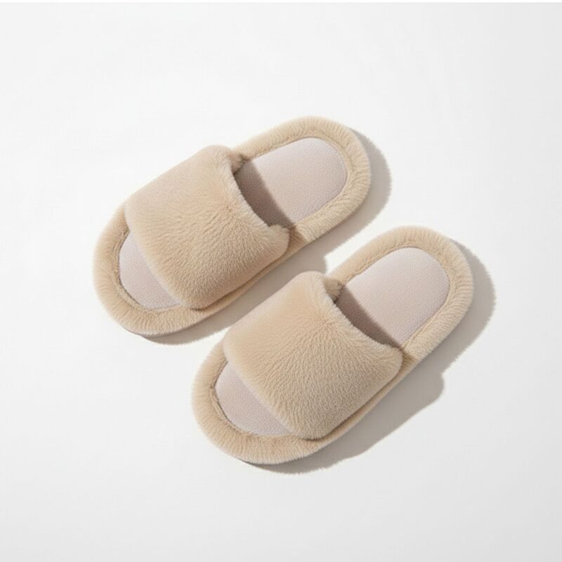 アンナカシ レディース シューズ サンダル プラスサイズ Anna-Kaci Women &rsquo; s Plush Open Toe Slide House Slippers with Wide Soft Upper and Cushioned Footbed Brown ブラウン｜ReVida 店