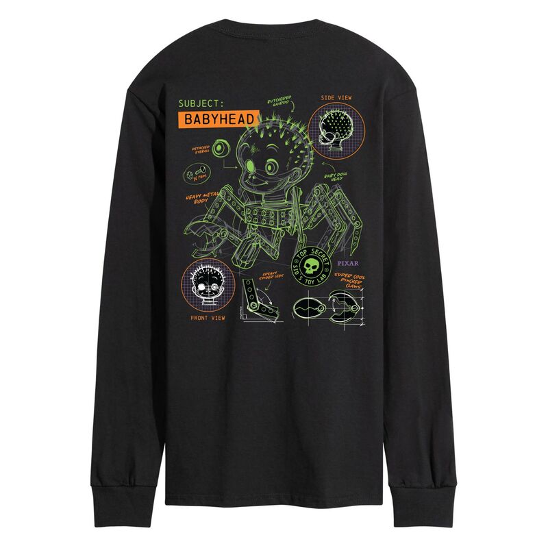 アニメキャラクター メンズ トップス Tシャツ グラフィック Licensed Character Men's Disney / Pixar's Toy Story Sid's Toy Lababyhead Long Sleeve Graphic Tee Black ブラック｜ReVida 店