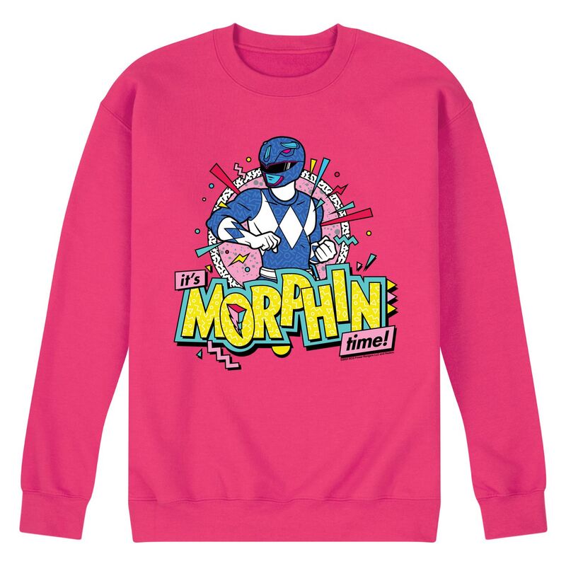 アニメキャラクター メンズ トップス Tシャツ スウェット フリース Licensed Character Men's Powerangers Morphin Time Blue Fleece Sweatshirt Pink ピンク｜ReVida 店