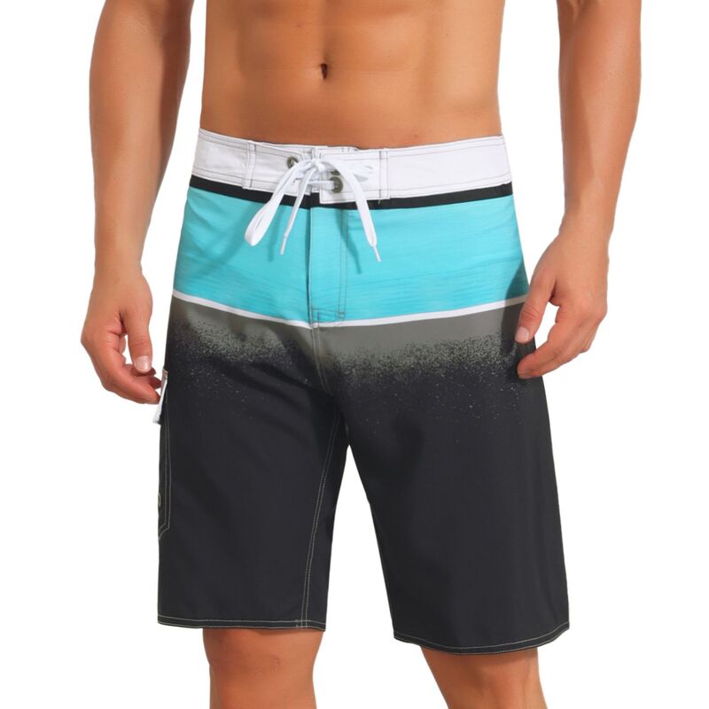 インスパイア シック メンズ 水着 ハーフパンツ・ショーツ ショートパンツ カラーブロック INSPIRE CHIC Summer Colorblock Beach Shorts for Men's Drawstring Shorts with Side Pocket Blue Black ブラック｜ReVida 店