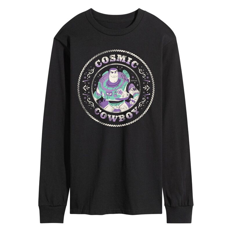ディズニー ピクサー メンズ トップス Tシャツ グラフィック Men's Disney / Pixar's Toy Story 5 Buzz Lightyear Cosmicowboy Long Sleeve Graphic Tee Black ブラック｜ReVida 店