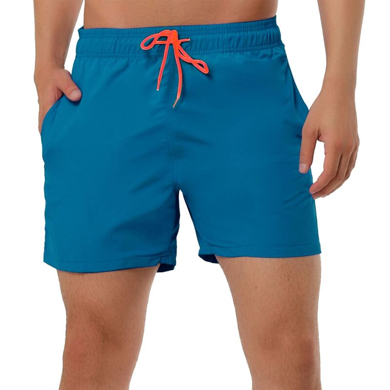 Lars Amadeus メンズ 水着 ハーフパンツ・ショーツ ドローコードウエスト メッシュ ショートパンツ Lars Amadeus Men'shortsummer Beach Shortsolid Mesh Lining Drawstring Waist Swim Shorts Dusty Blue ブルー｜ReVida 店 8,865円