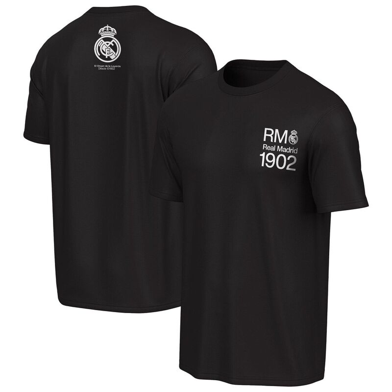 アウタースタッフ メンズ トップス Tシャツ Men's Outerstuff Black Real Madrid Registe red T-Shirt Mad Black ブラック|ReVida 店