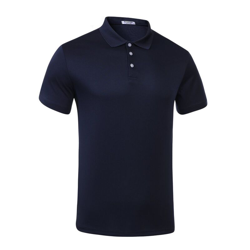 ピンスパーク メンズ トップス Tシャツ スリムフィット ポロシャツ PINSPARK Men's Quick Dry Short Sleeve Golf Polo Shirt Slim Fit Summer Casual Colla red Top Navy Blue ネイビー|ReVida 店