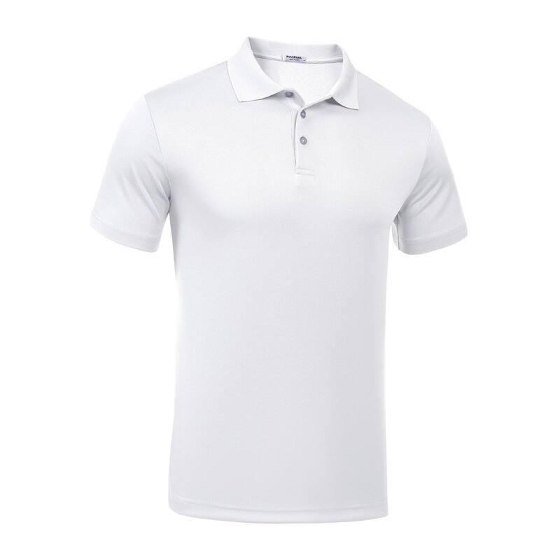 ピンスパーク メンズ トップス Tシャツ スリムフィット ポロシャツ PINSPARK Men's Quick Dry Short Sleeve Golf Polo Shirt Slim Fit Summer Casual Colla red Top White ホワイト|ReVida 店