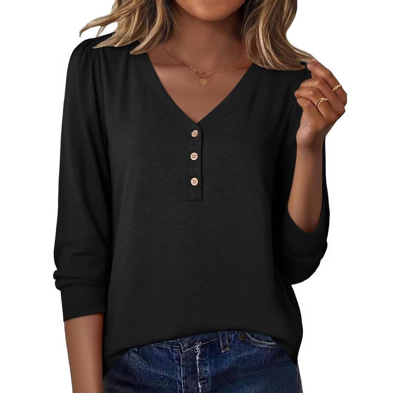 ジーグー レディース トップス Tシャツ Zeagoo Tops Lightweight Casual Puff Sleeve Tops for Women Fall Shirts Black ブラック|ReVida 店