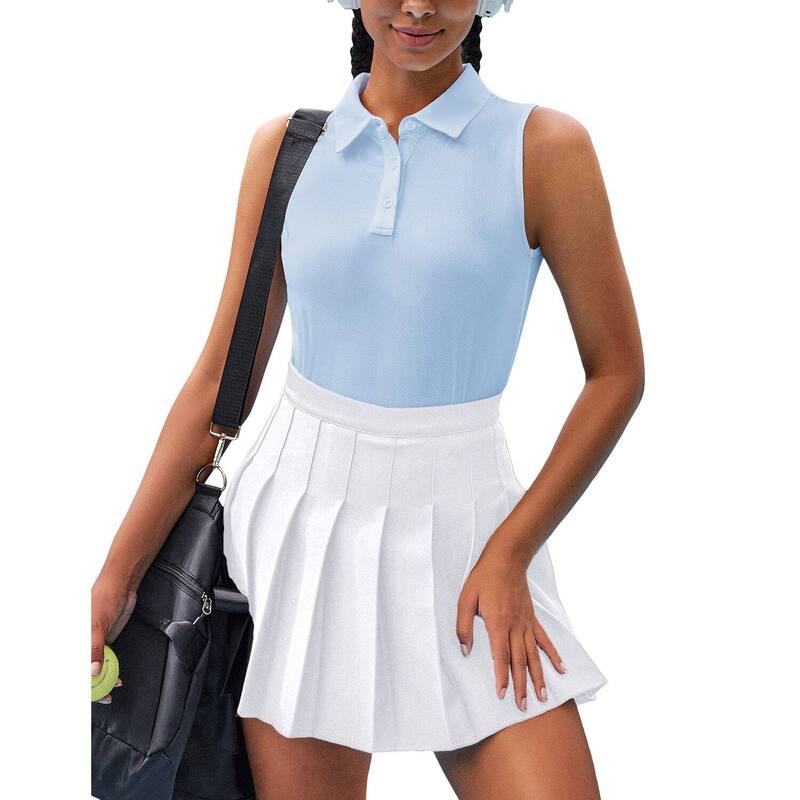 ピンスパーク レディース トップス Tシャツ ポロシャツ ノースリーブ PINSPARK Womens UPF 50+ Sleeveless Quick Dry Stretch Golf Tennis Polo Topsky Blue ブルー|ReVida 店