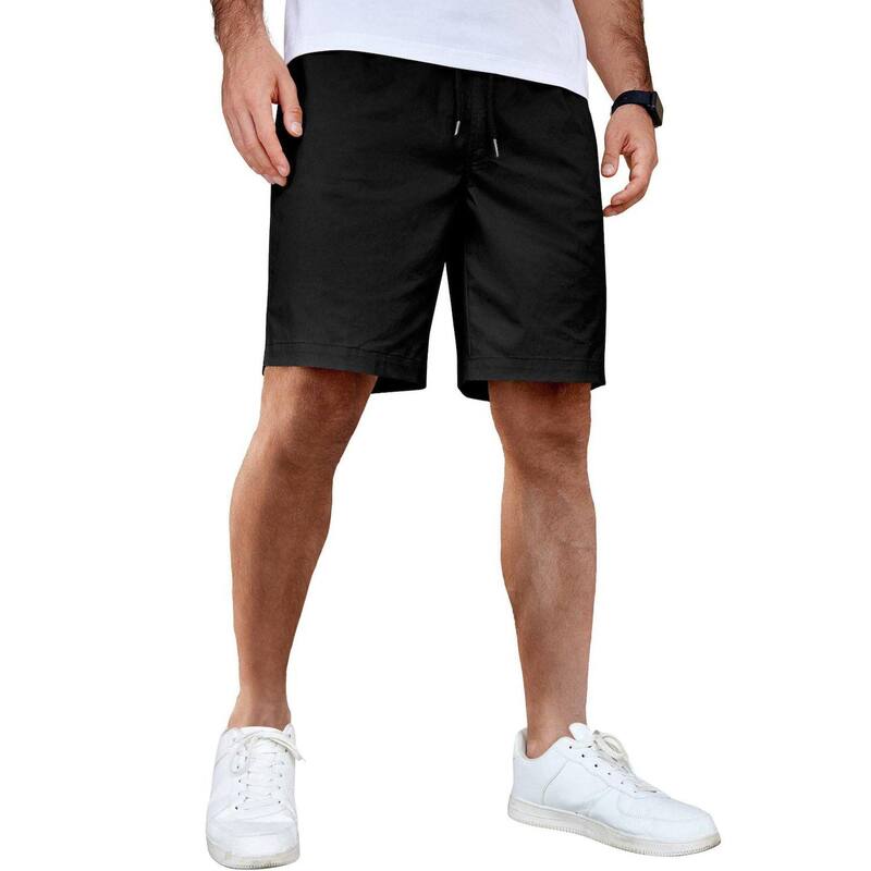 クーファンディ メンズ ボトムス ハーフパンツ・ショーツ ショートパンツ コットン COOFANDY Men's Casual Shorts Cotton Elastic Waist Drawstring Shorts Lightweight Summer Beach Shorts Black ブラック｜ReVida 店