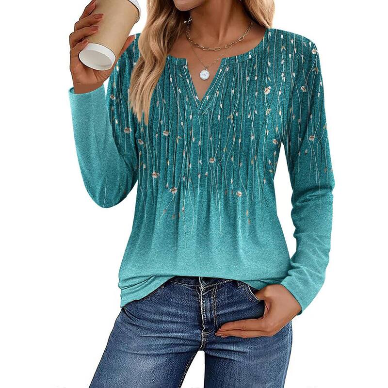 ジーグー レディース トップス Tシャツ プリーツ ブラウス Zeagoo Women's Trendy Long Sleeve Pleated Boho Blouses Business Casual Work Tunic Tee Tops Blue Teal ブルー｜ReVida 店