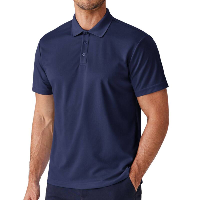 ピンスパーク メンズ トップス Tシャツ ポロシャツ PINSPARK Men'short Sleeve Quick Dry Golf Polo Moisture Wicking Performance Casual Workout Shirt Navy Blue ネイビー|ReVida 店