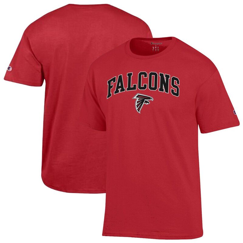 チャンピオン メンズ トップス Tシャツ ロゴ Men's Champion Red Atlanta Falcons Arch Over Logo T-Shirt Fal Red レッド|ReVida 店